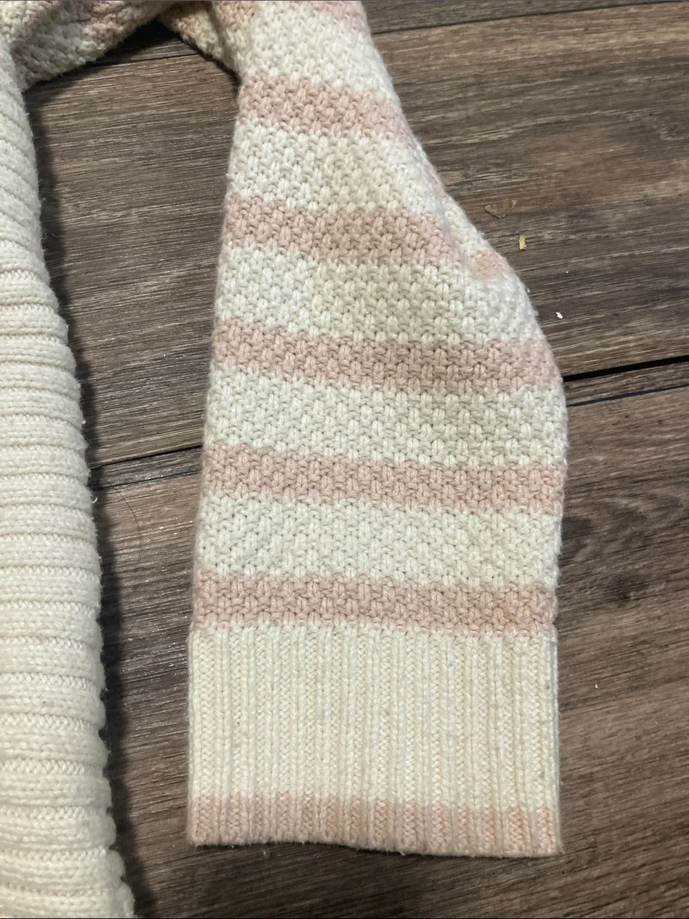 Madewell Cream and Blush Striped Crewneck Sweater size small - Picture 5 of 10